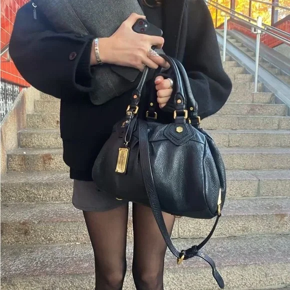 whrk【MARC JACOBS】CLASSIC BAG 2979T Classic q leather crossbody bag Marc by Marc Jacobs Grey in